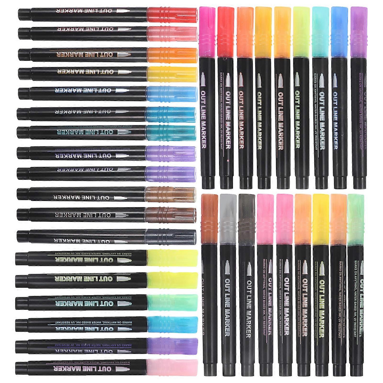 Marker Pens Multi-Function Glitter Pens Children Painting Note-Taking Propylene 36Pcs