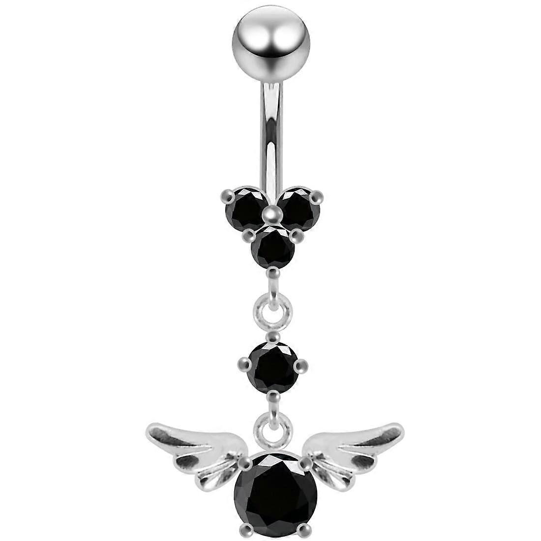 Moving Fancy Multi Gems Curved Bar Navel Body Jewelry