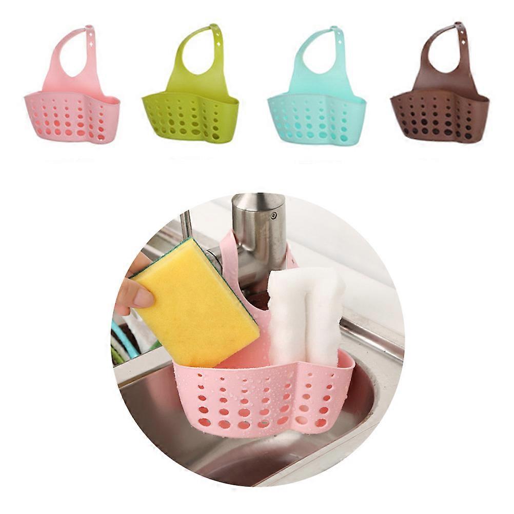Adjustable Snap Button Kitchen Organizer Shelf Sponge Holder Basket