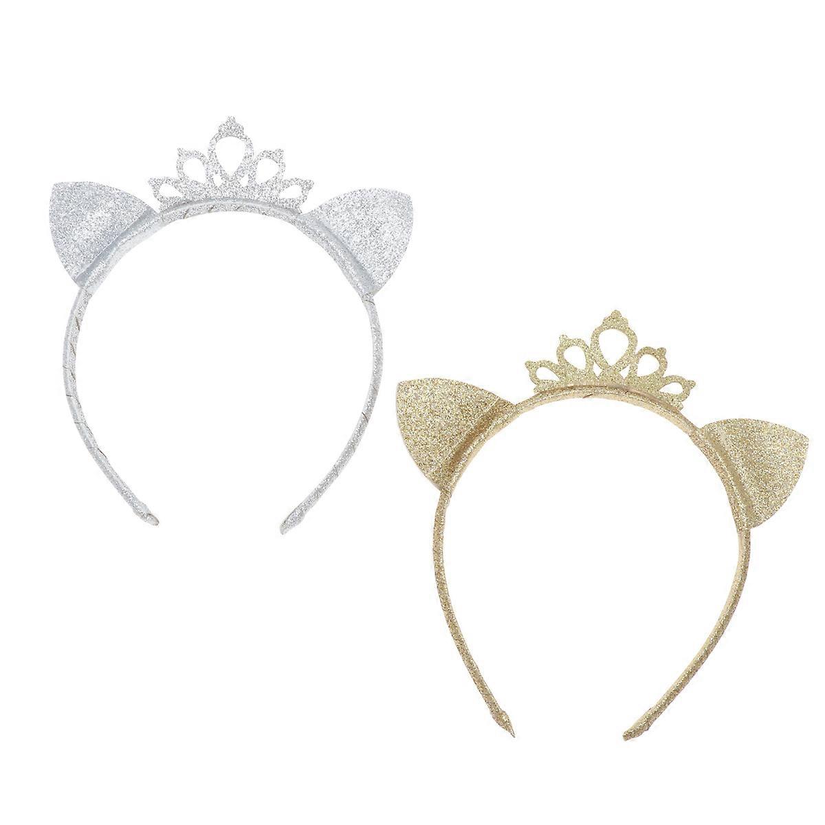 Bambini Fascia Corona Forma Colore Argento per le Piccole Ragazze Performance 2Pack