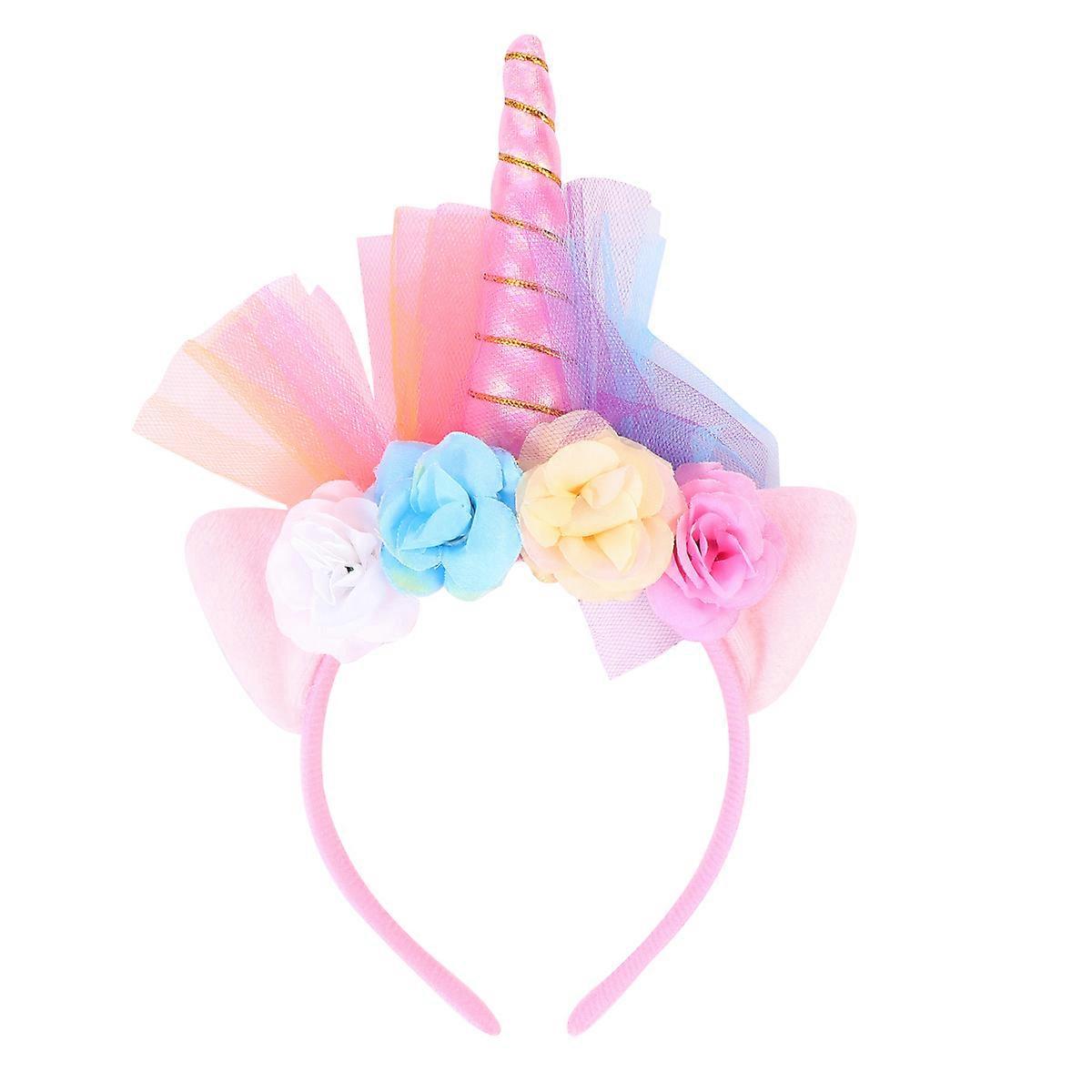 Luminous Unicorn Headband for Performances Durable Gauze Headdress for Parties & Events with Eye Catching Design
