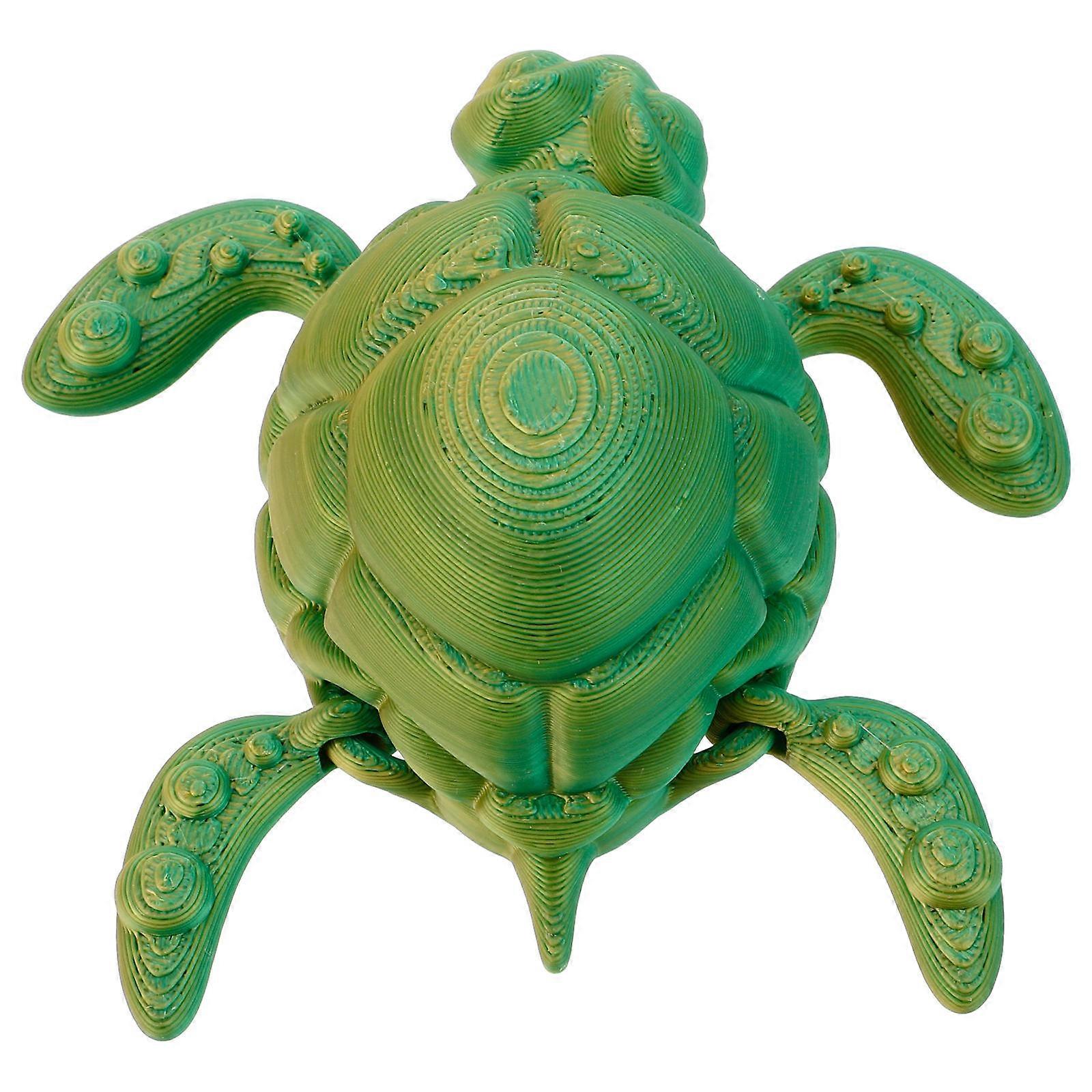 Realistic Sea Turtle Model Movable Joints Marine Animal Model Green 10.00X9.00X3.50CM Plastic 1Pcs Collectors