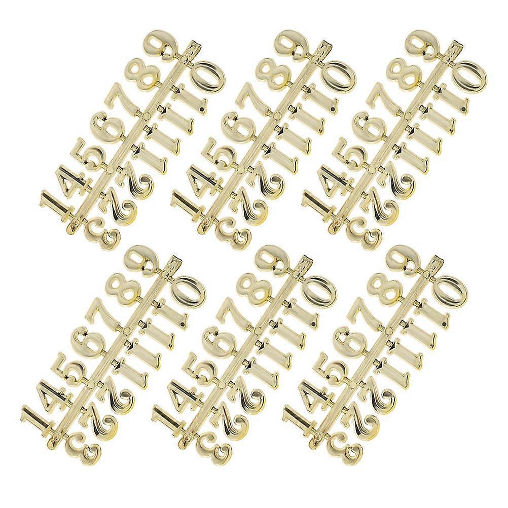 Clock Numerals Kit Clock Accessories DIY Repairing Rectangular Plastic 6 Sets