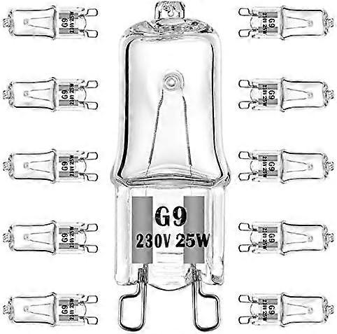 G9 Halogen Bulb 25W 230V 2 Pin Base Replacement Light Bulbs Dimmable Warm White (10 Pack)