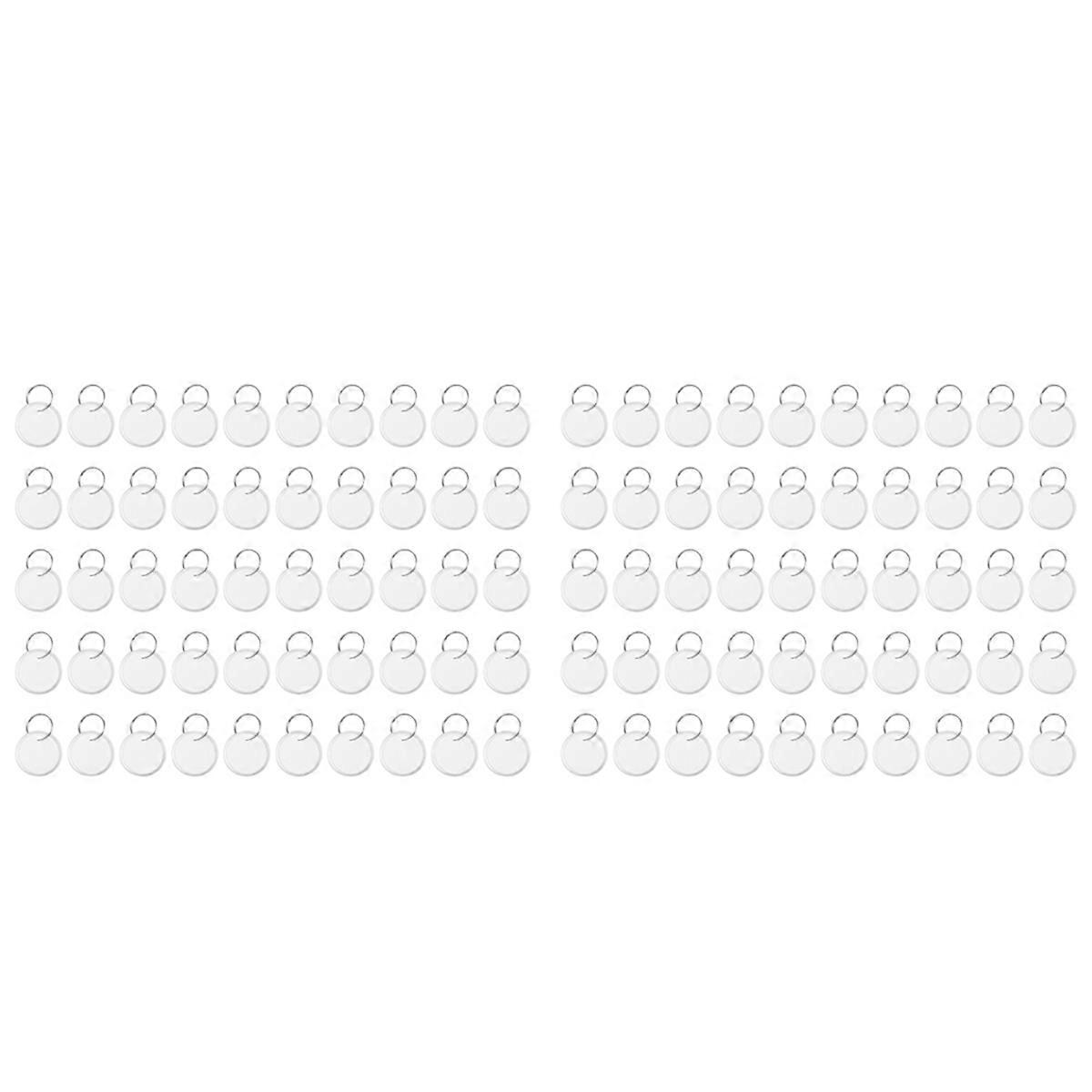 金属轮辋标签钥匙标签 圆形纸标签带金属环（50片）