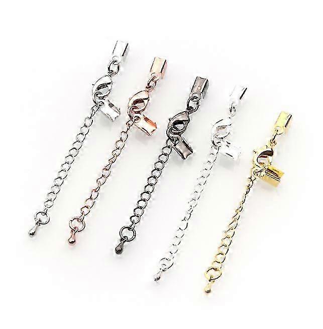 10pcs Extender Chains Cord Ends With Lobster Claw Clasps End Caps for Jewelry Making