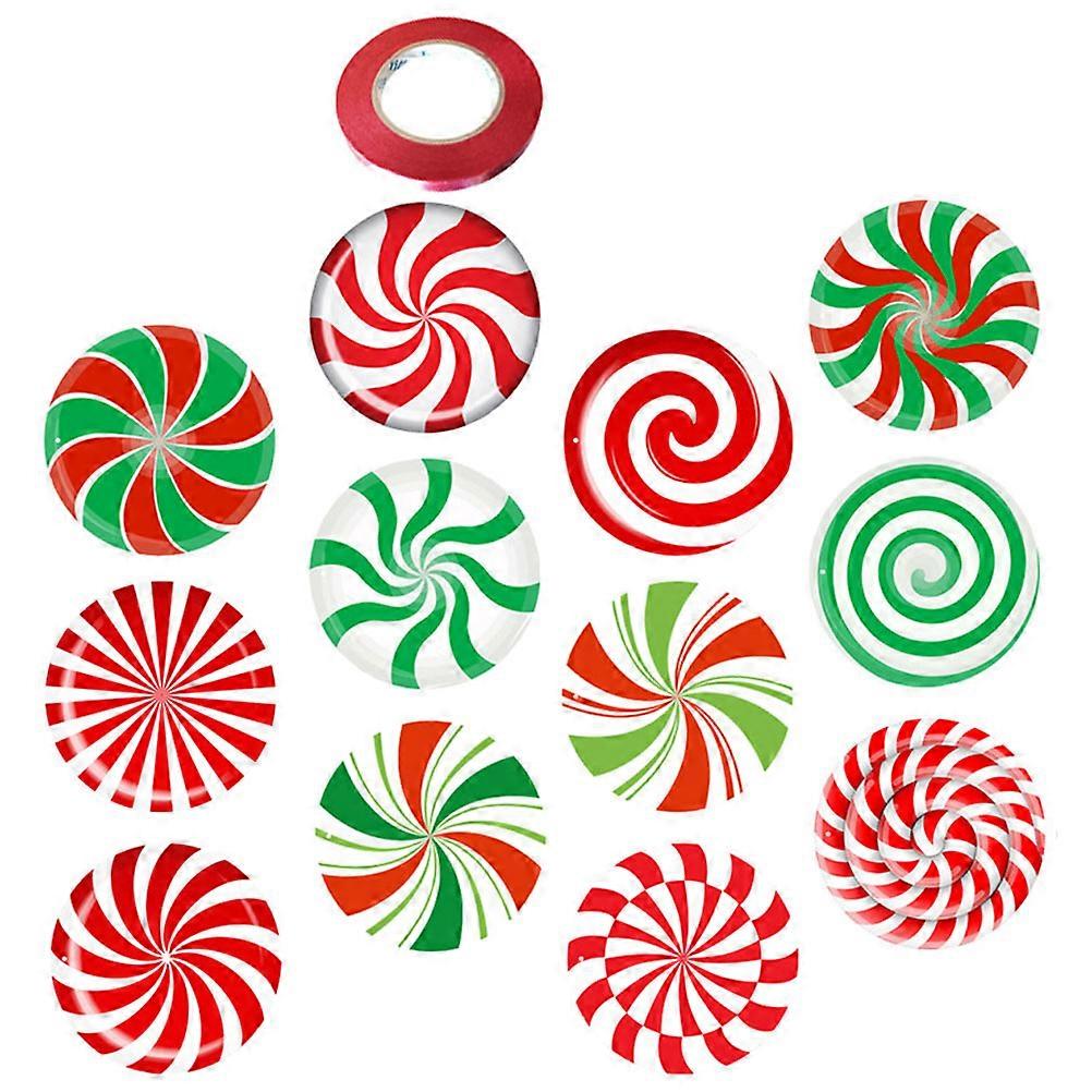 קישוטי תליית ממתקים קישוט עץ חג המולד תליוני ממתקים מזויפים מסיבת חג המולד PVC 12 גיליונות