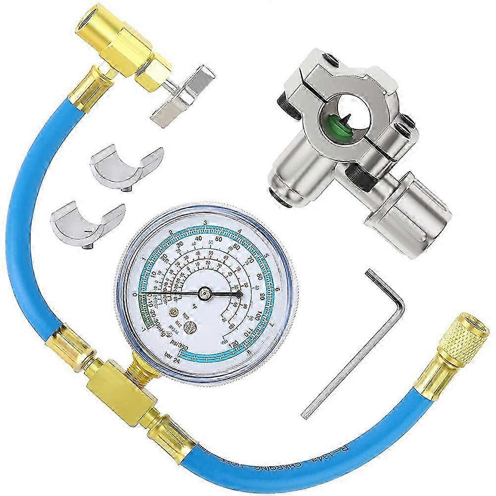 Refrigerant Charging Hose and Gauge Set with BPV31 Piercing Valve for R12 R22 R134A Port