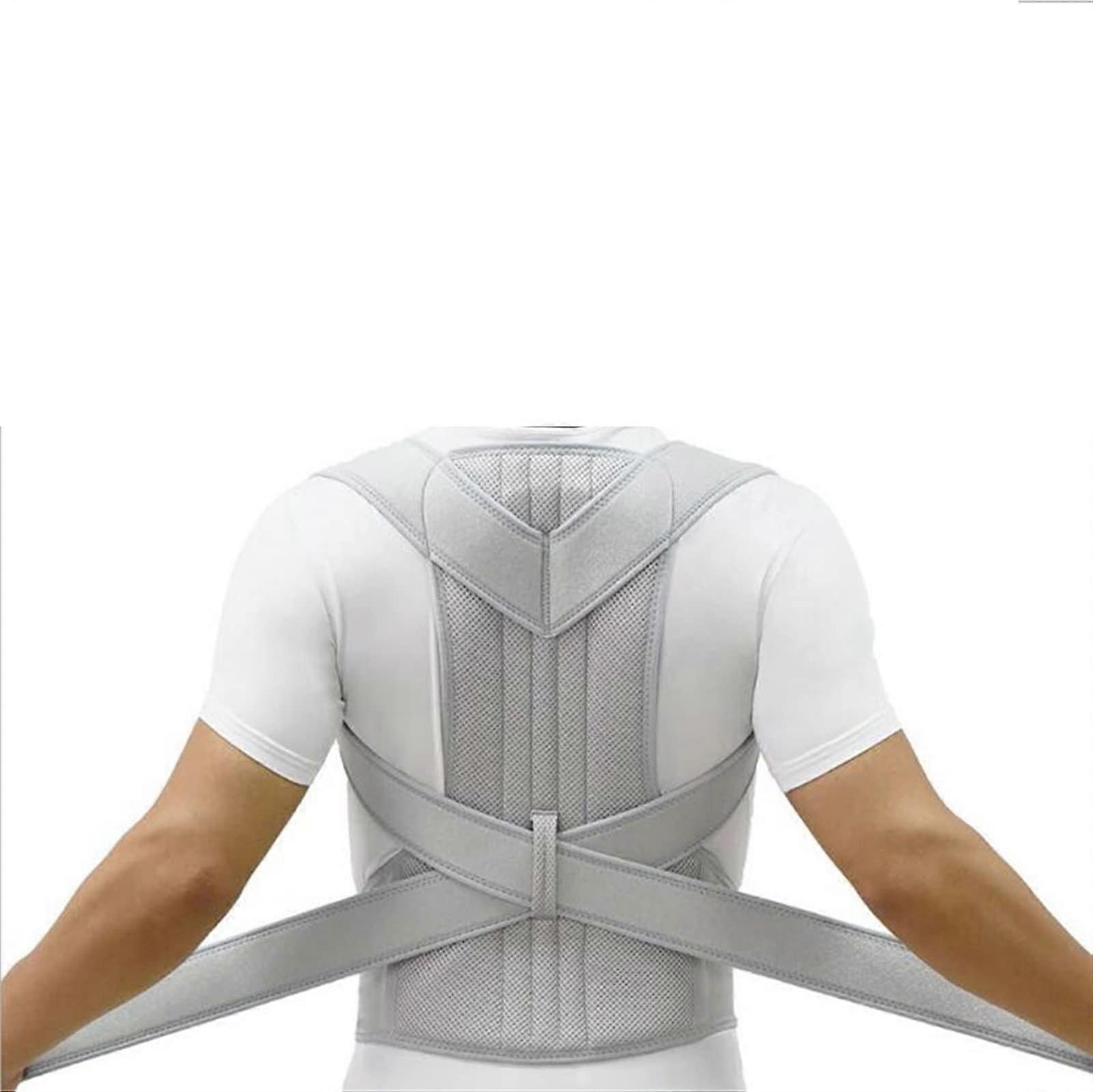 Back Brace Shoulder Support Belt Corset Pain Relief in Upper Back Posture Corrector Cervical Spine Belt (Light GreyM) Light Grey M