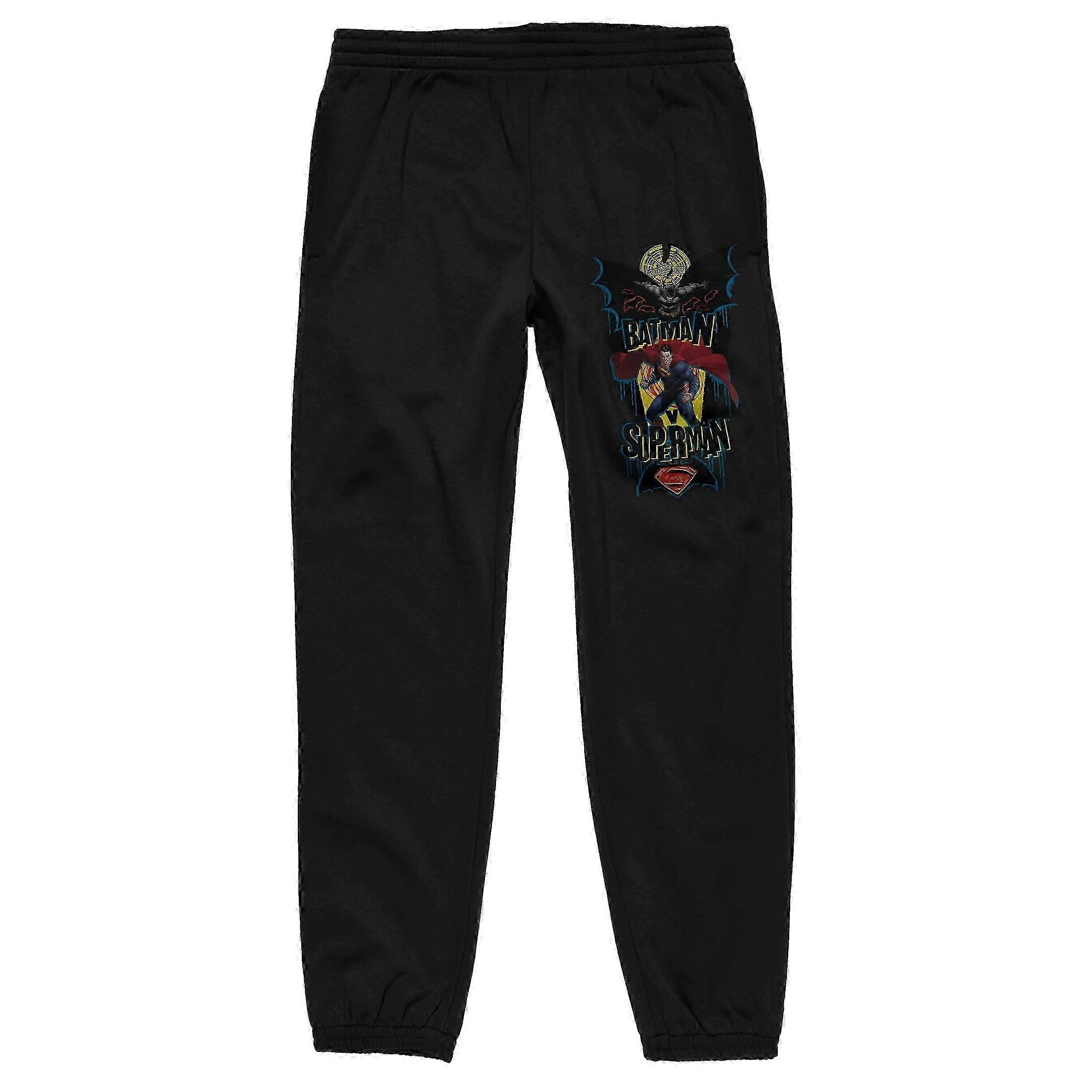 Men's Black Jogger Sweatpants Featuring 2 Heroes in Fight Position