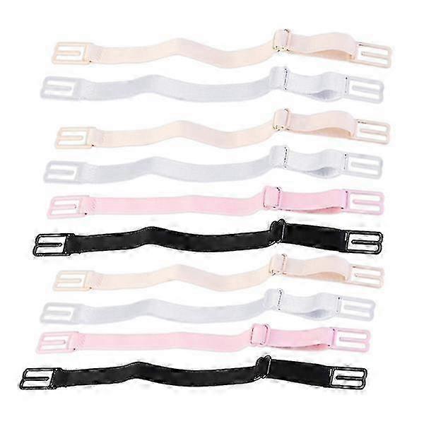 10pcs Adjustable Bra Strap Clips Non-slip Bra Buckle Elastic Holder (random Style)