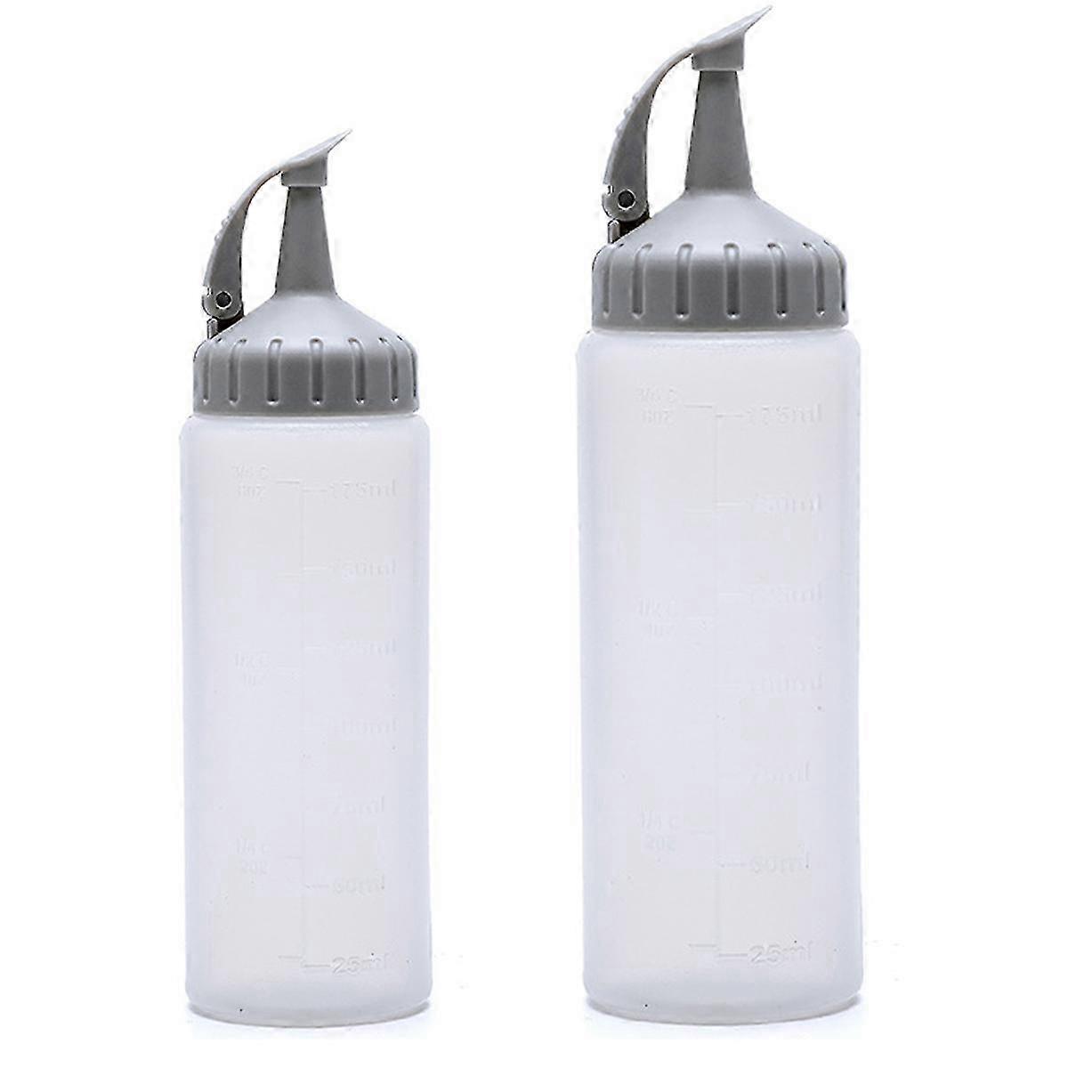 2-Piece Squeeze Bottles Set, Food Grade Plastic, Squeeze Bottles for Liquids, Translucent Cooking Bottles