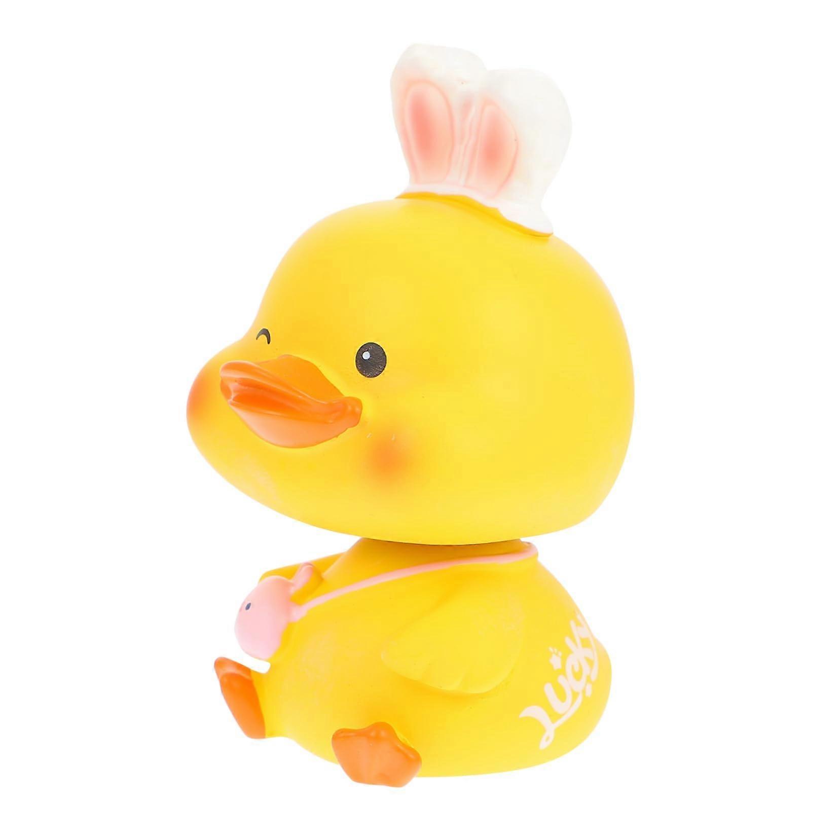 Harz Auto Dashboard Decoration Shaking Ornament for Desktop and Office, Stylish Design, 10 cm, Black-Yellow