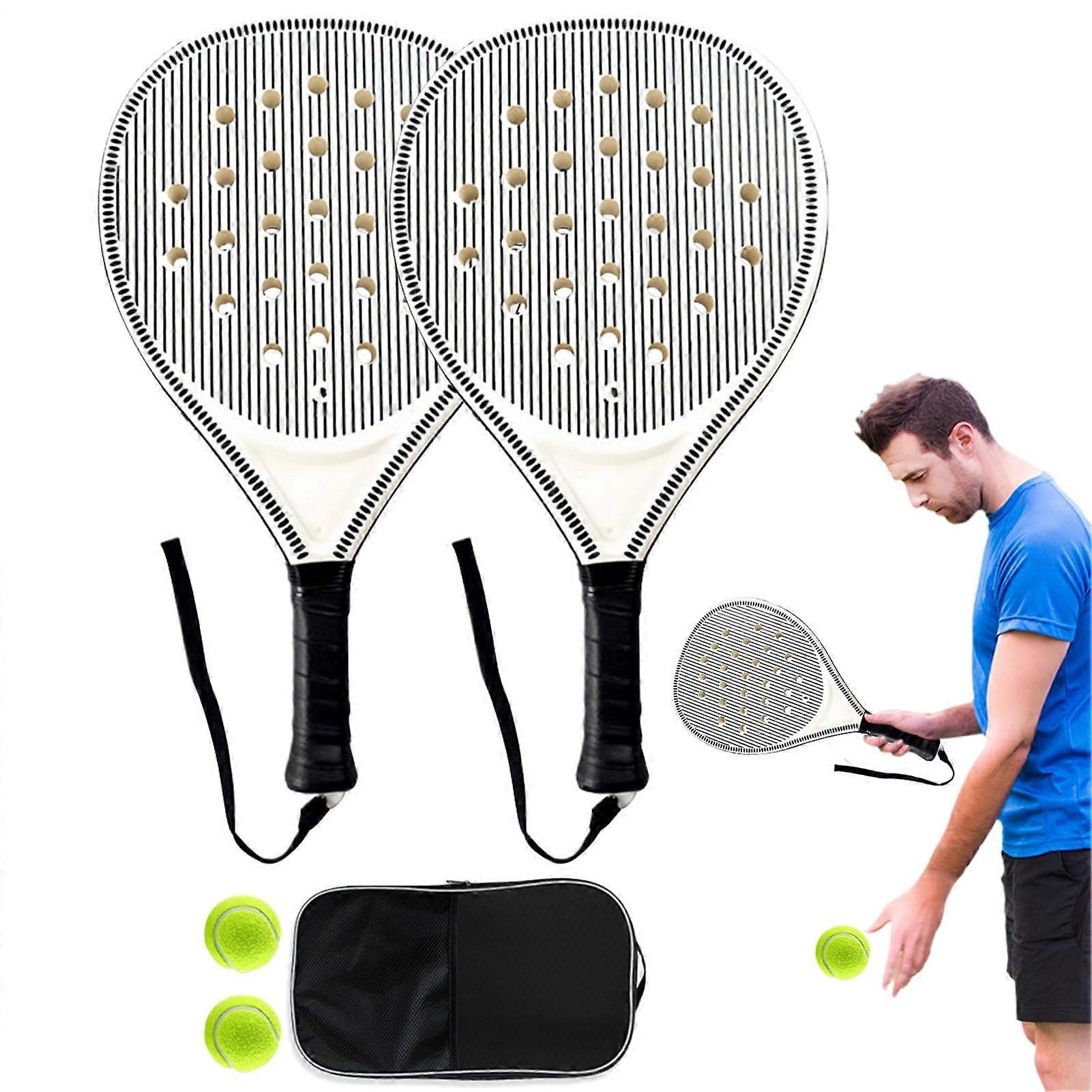 Paddle Tennis Racket Set with Optimized Airflow Holes for Kids and Adults, Ideal for Outdoor Travel and Sports Training