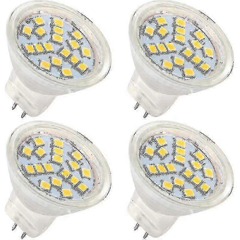 12V 4W ウォーム ホワイト LED 電球、35W ハロゲンに相当、ビーム角 120、4 個入り
