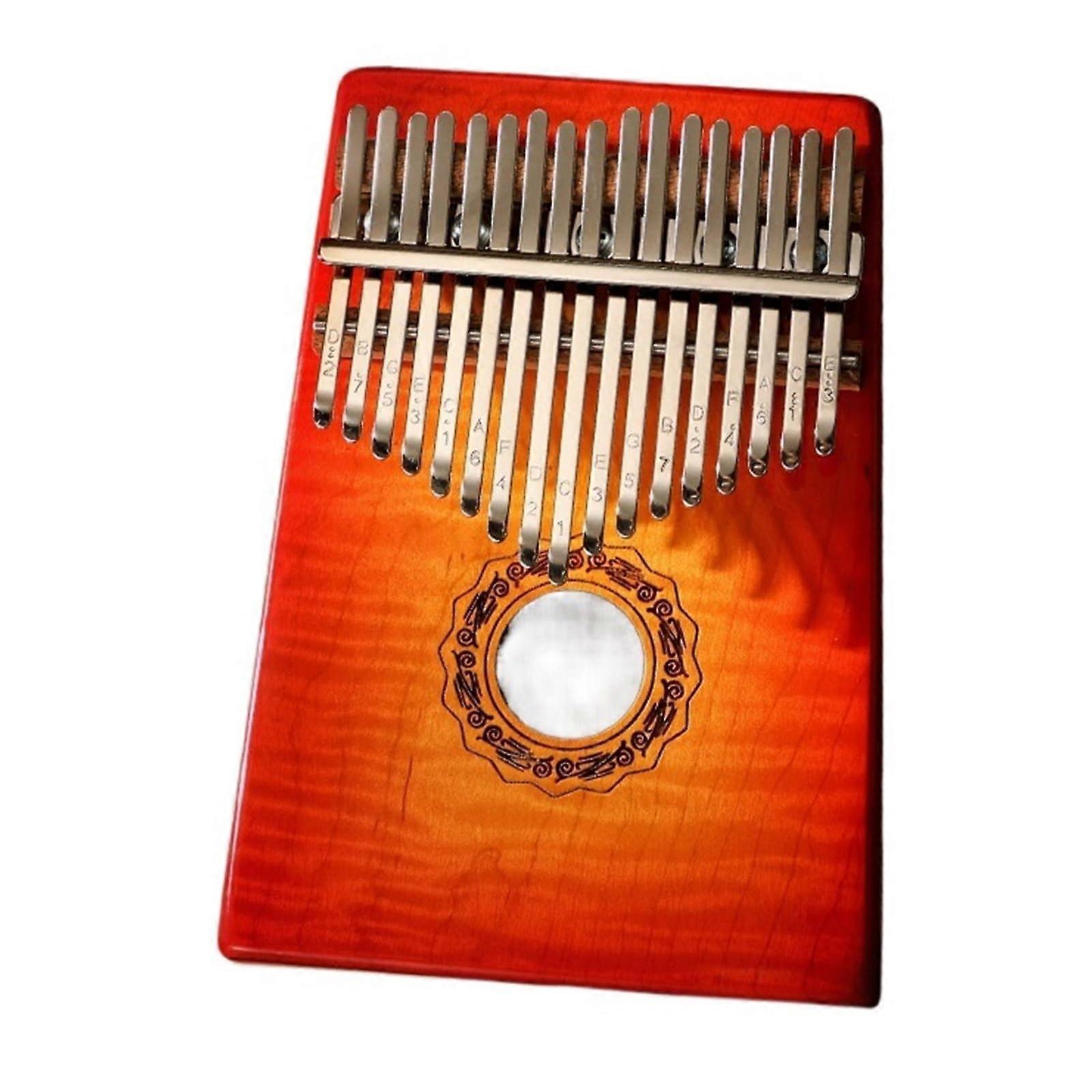 Kalimba 17-Note Finger Piano for Beginners with Portable Instrument Case - Red Color, Ideal for Music Lovers