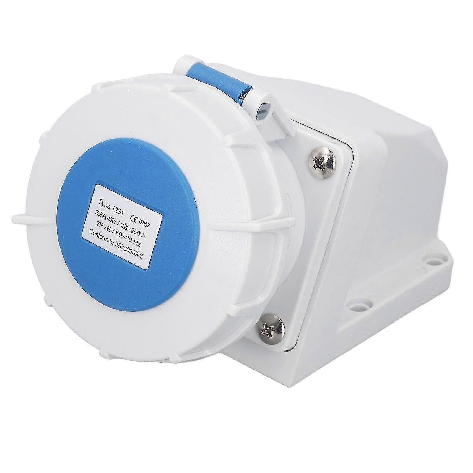 Industrial Connector Socket 32A 2P+E Surface Mounted IP67 Waterproof Socket Industrial Connector 220