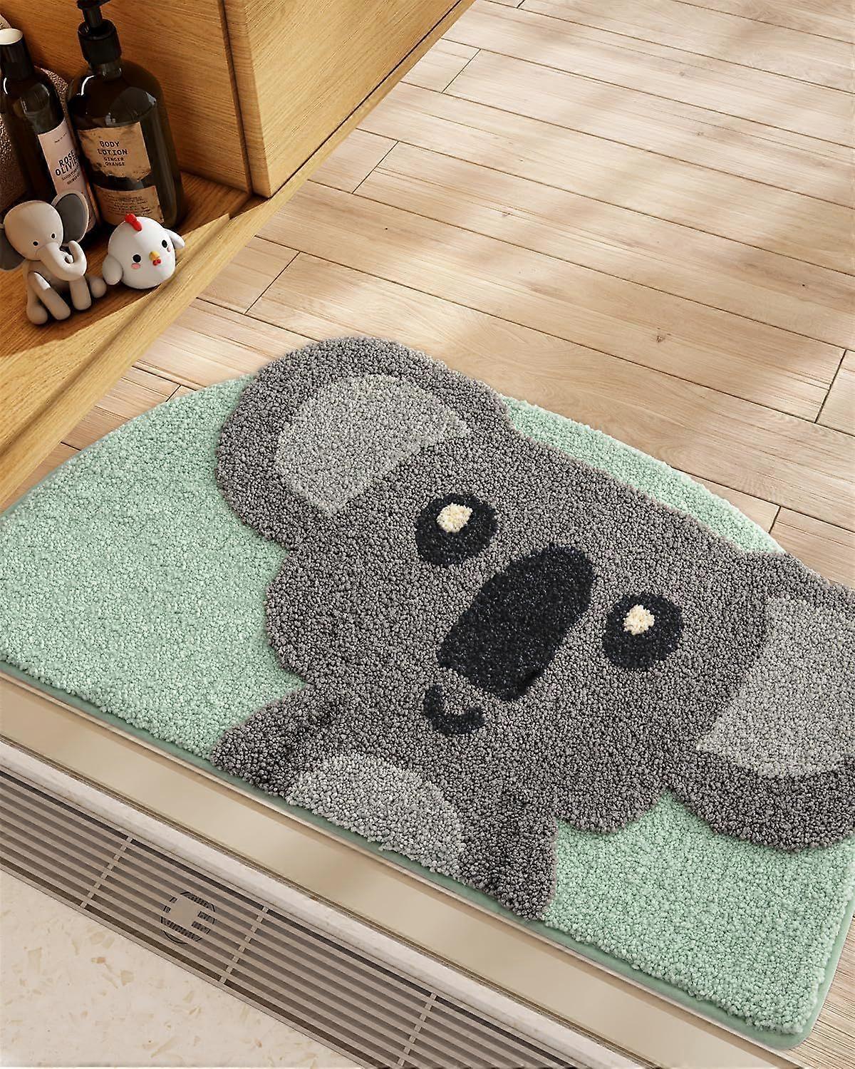 unbrand LUMI Cute Rubber Duck Bath Mat Plush Absorbent Bath Mats for Bathroom Non-Slip Backing Washa