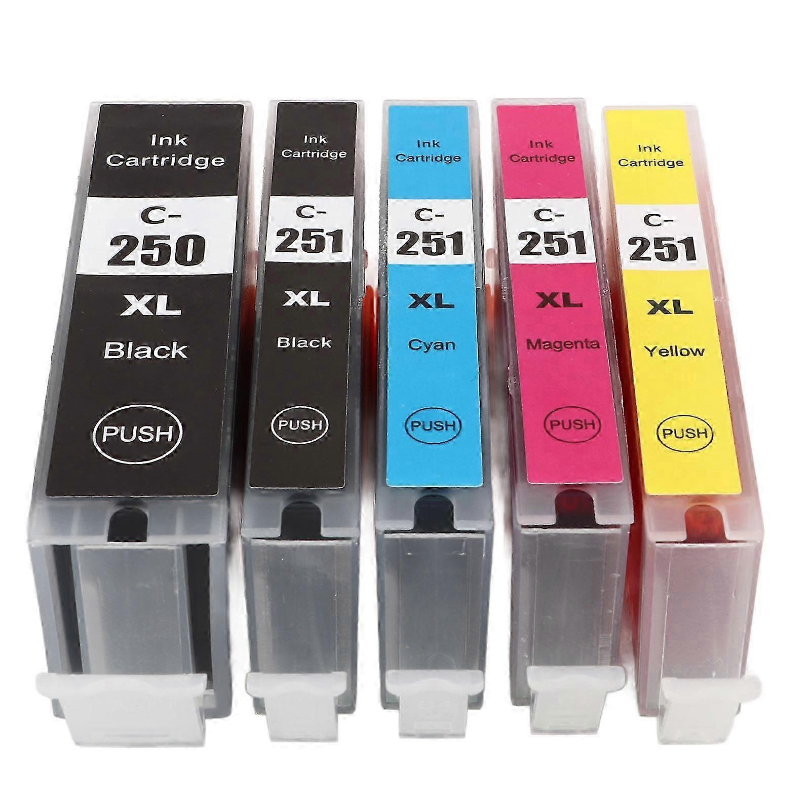 Multi Colors Ink Cartridge Replacement for Inkjet Printers, Compatible with Certain Brands (BK BK C M Y)