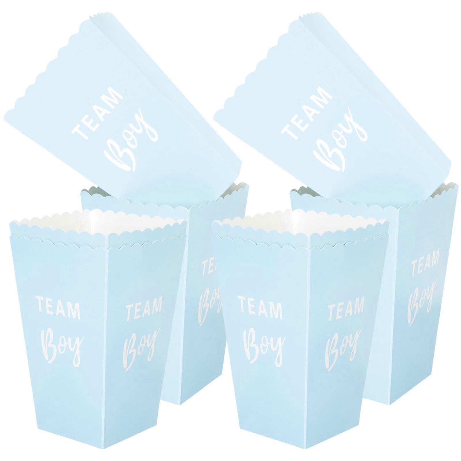 Popcorn Boxes Gender Reveal Party Supplies Rectangular Paper Popcorn Container Blue 20Set