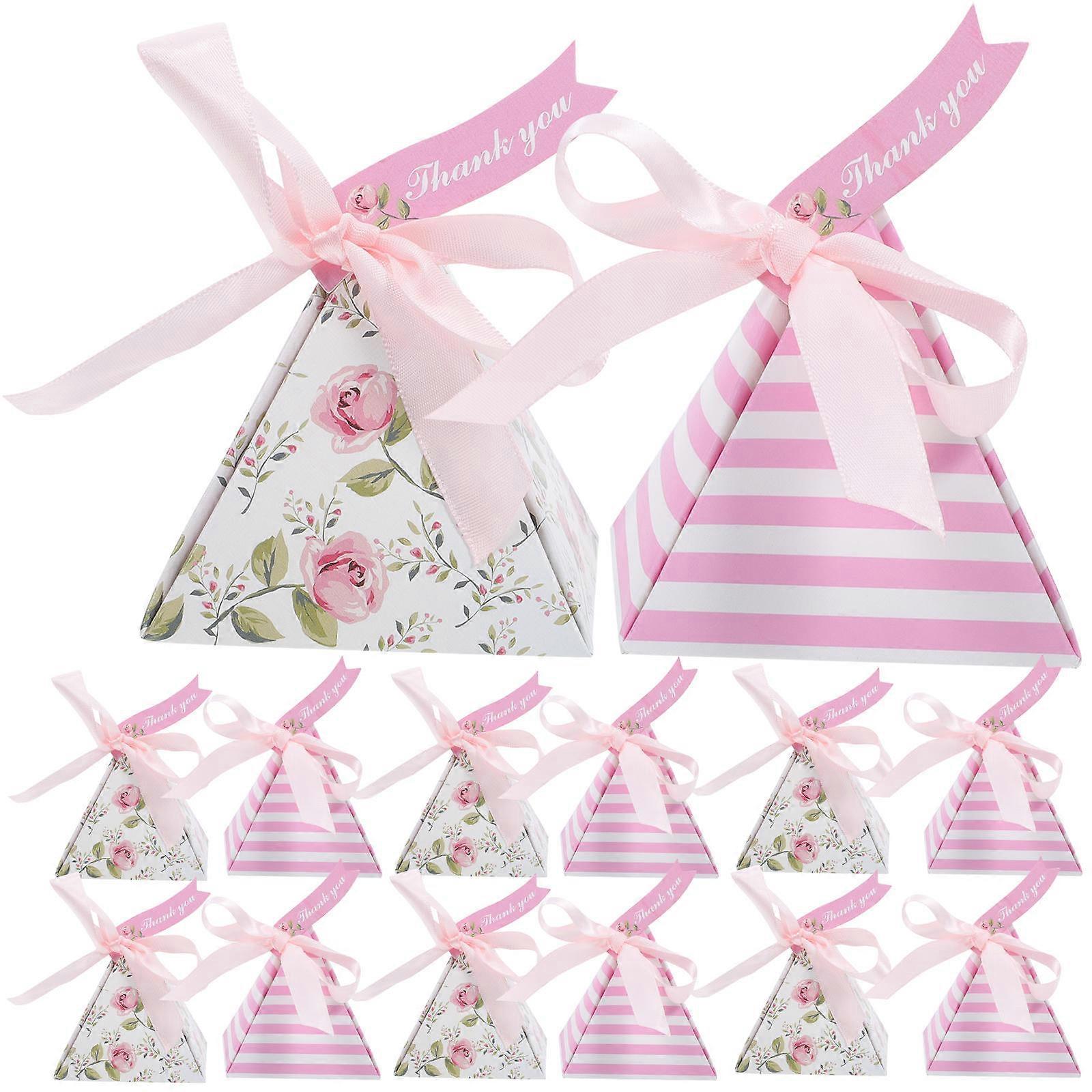 Wedding Party Favor Boxes Paper Material High-Grade Ribbon Double-Sided Tape Printing 25Pcs