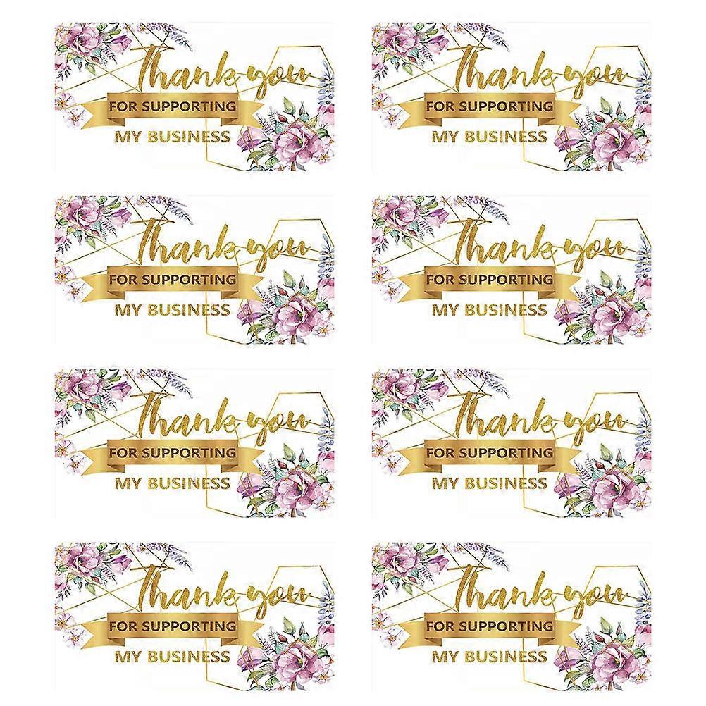 Thank You Cards Decorative Flower Pattern Cards for Small Businesses Express Gratitude Greeting Purposes 50Pcs