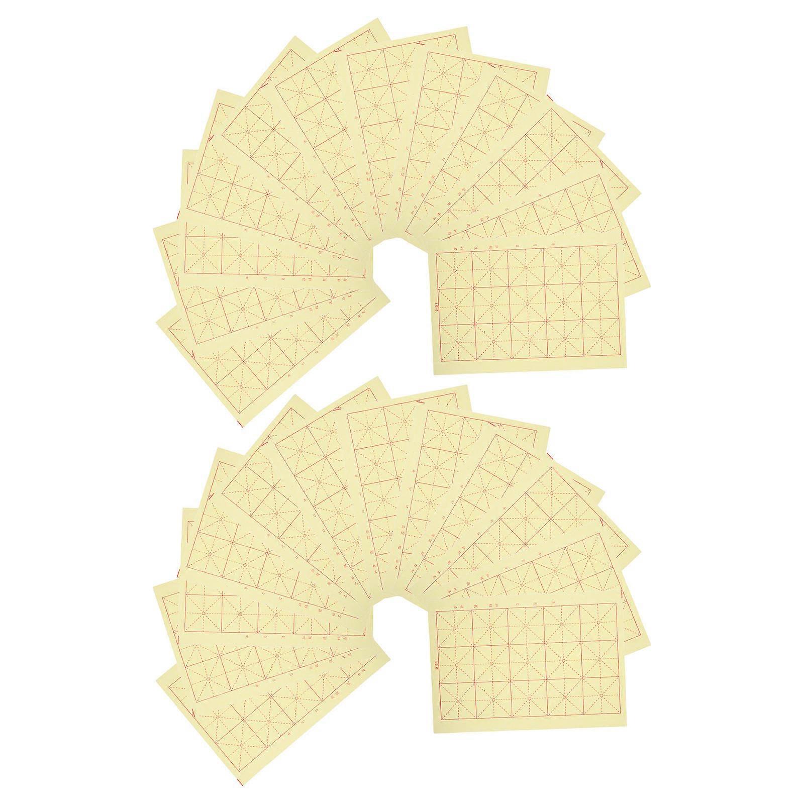 200pcs Calligraphy Practice Paper for Beginners – Rice Paper with Grids for Chinese Brush Writing, Ideal for Home and School Use