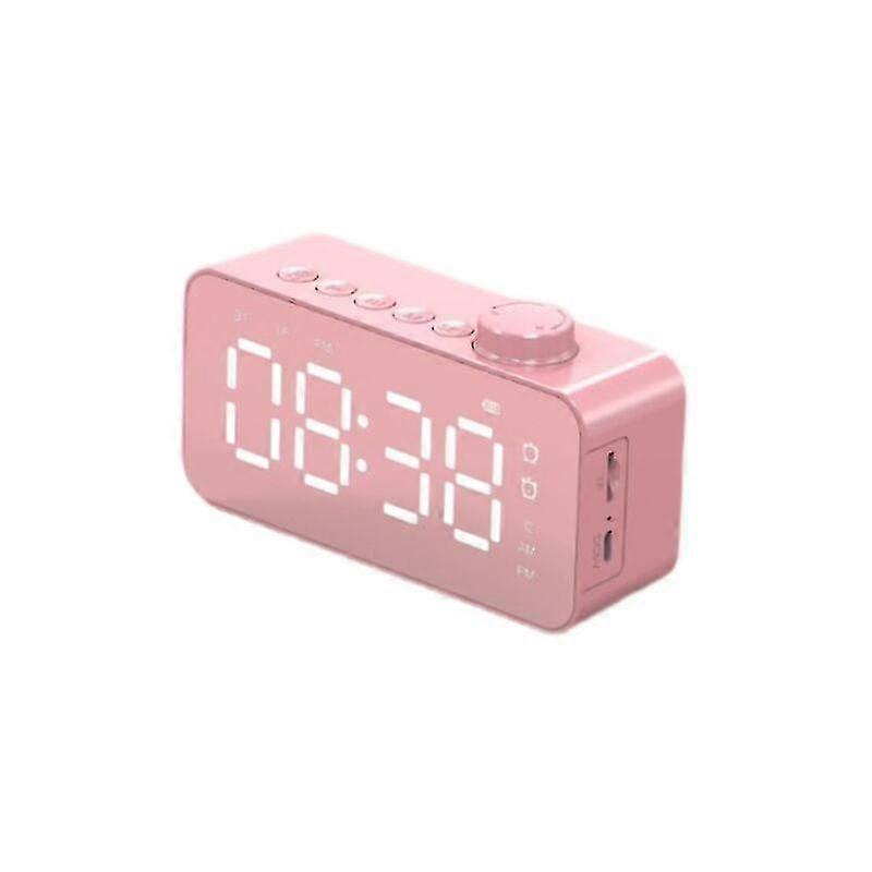 Creative card speaker clock display bluetooth speaker radio clock speaker mirror alarm clock with button