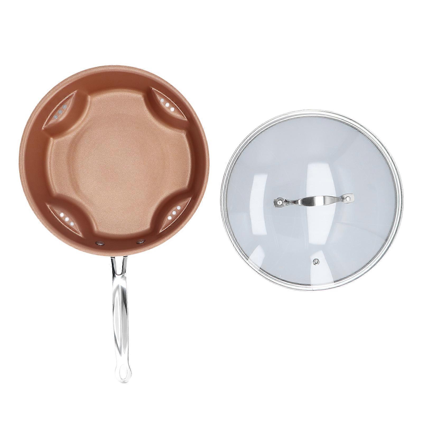 Frying Pan Multifunction Exquisite Appearance Practical Tempered Glass Portable Aluminum Pans