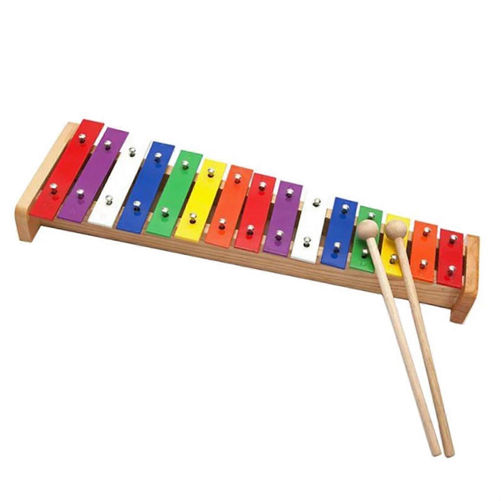 Xylophone Instrument for Adults, Professional Practice for Beginners, Colorful Rainbow Chime with 15 Tones Xylophone and Mallet Drumsticks Music