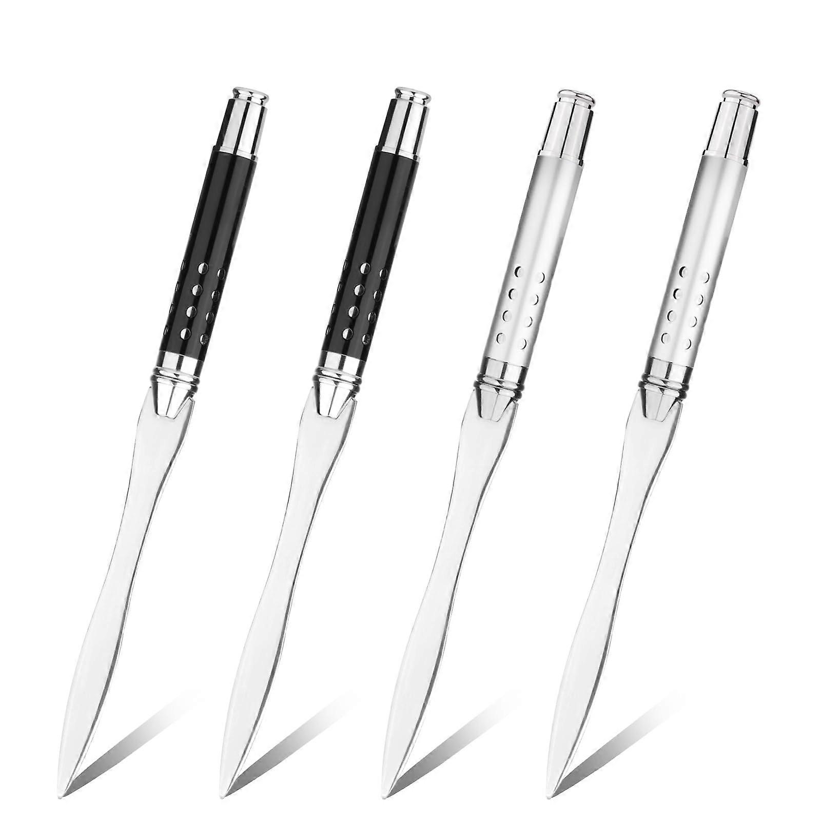 Stainless Steel Letter Opener 4-Pack, Small Envelope Opener Tool for Paper Cutting at School, Office, and Home