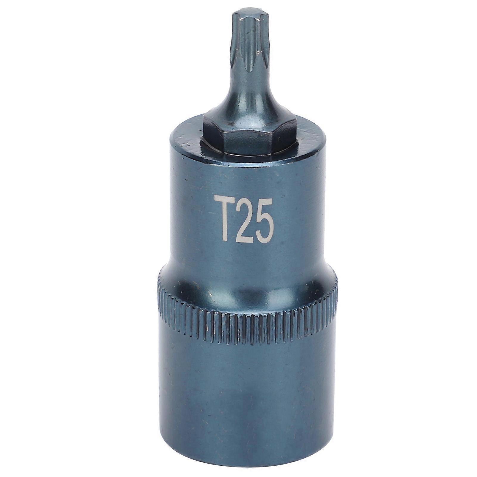 Star Screwdriver Bit 1/2in Square Socket S2 Alloy Steel for Wrench Hardware Tool