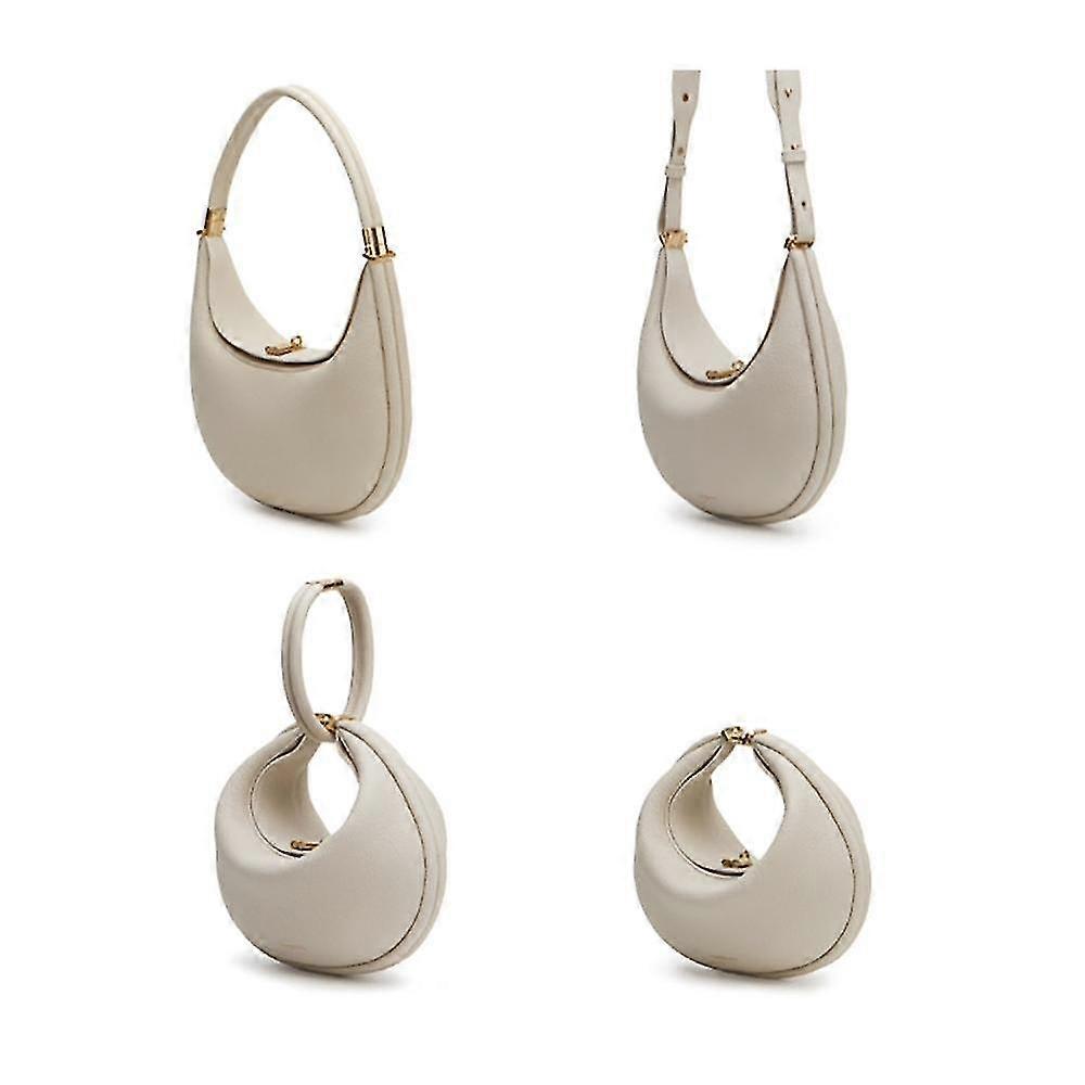 4 In 1 Halve Maan Tas Kleine Luxe Moon Bend Tas Hobo Tas Handtas Wit