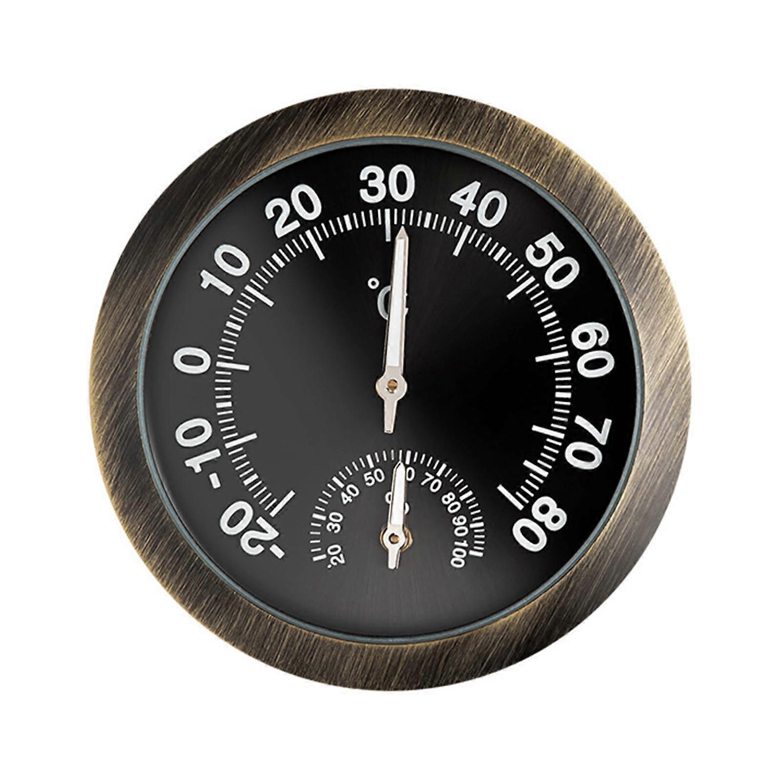 Car Hygrometer with Glow-in-the-Dark Features, Self-Adhesive Temperature and Humidity Meter for Air Vent Mount, Black