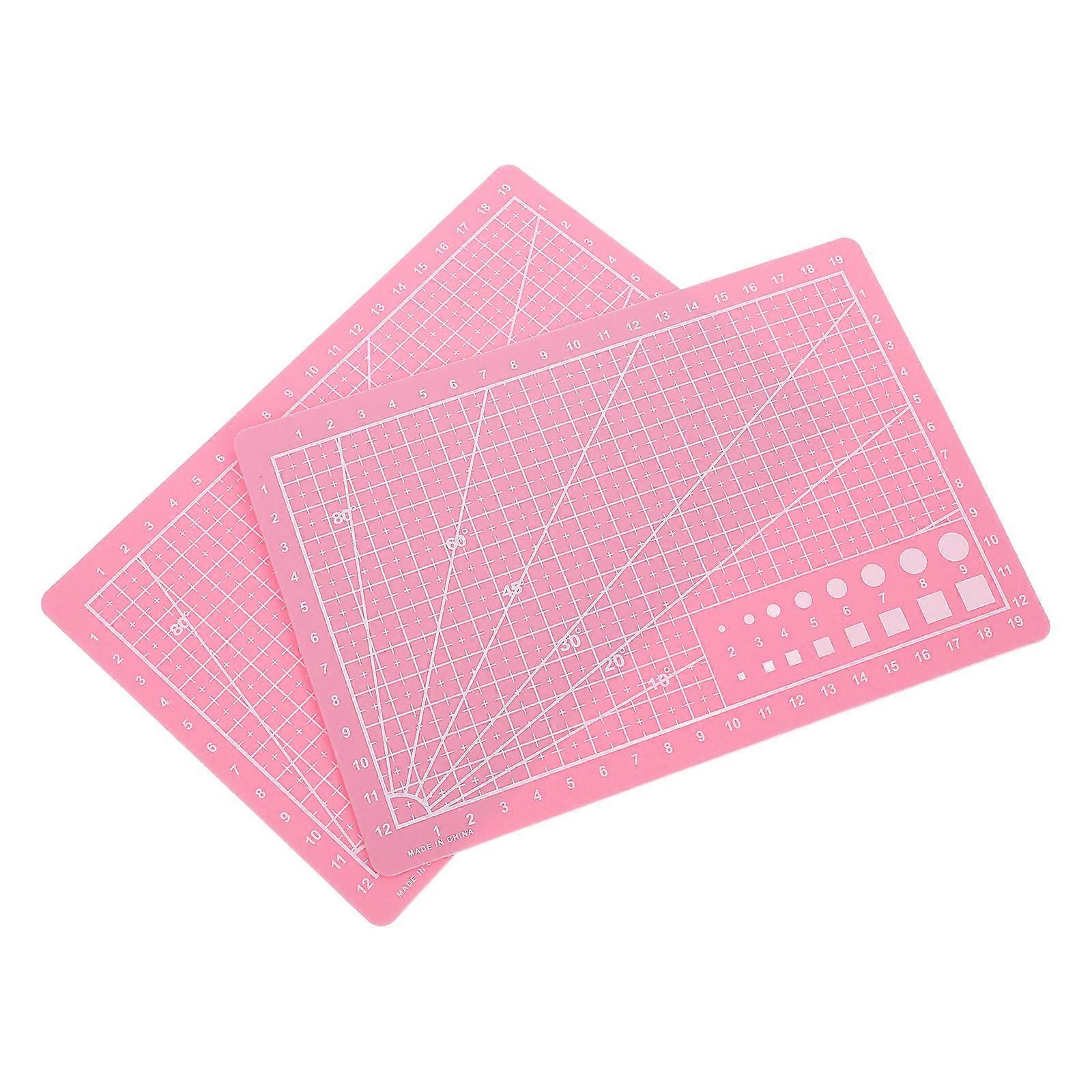 Self Cutting Mat Boards A5 Pink Crafting Diy Projects Double Sided Precision Engraved Lines 2Set