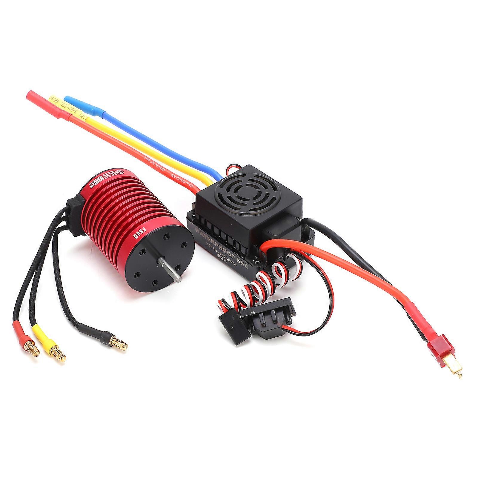 F540 Brushless Motor 3300KV+60A Brushless ESC Set with T Plug for 1/10 Remote Control Cars