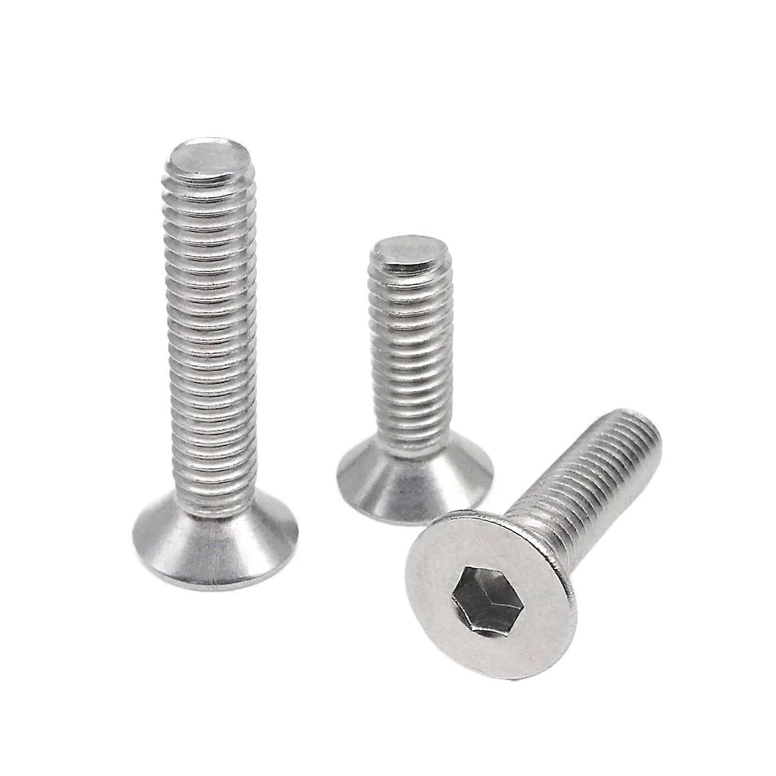10/50X M2 M2.5 M3 M4 DIN7991 Black Grade 10.9 304 Stainless Steel Hex Socket Flat Head Bolt Screw (18MMM3 50PCS)