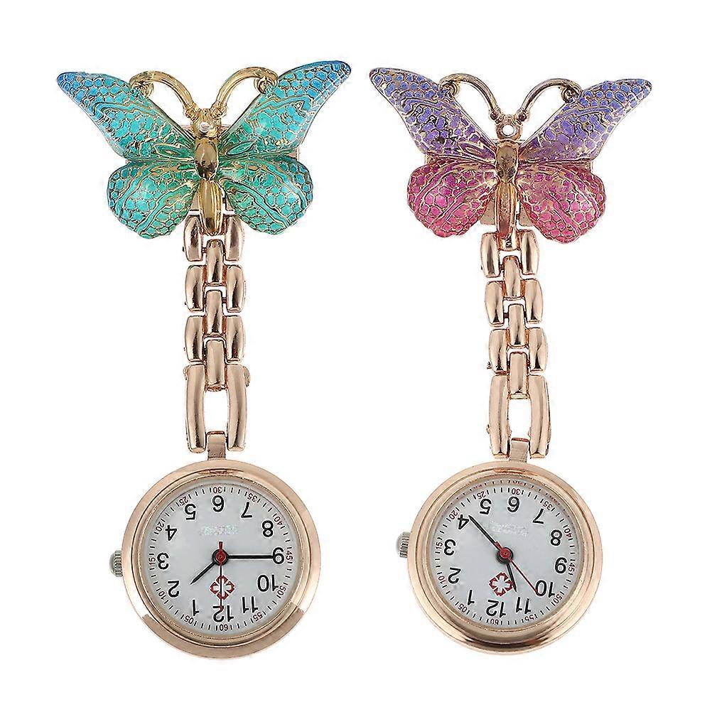 Nursing Fob Watch Useful Nurse Watch Golden 8X4CM Time Telling 2Pack