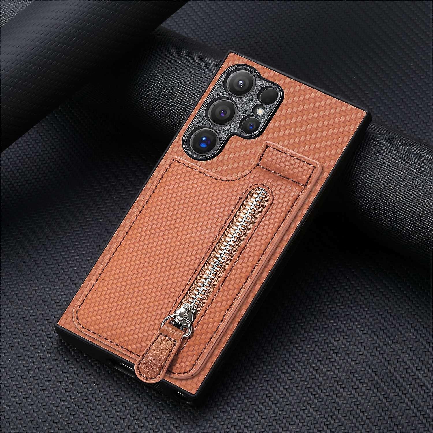 Case for Samsung S23 Plus brown wallet