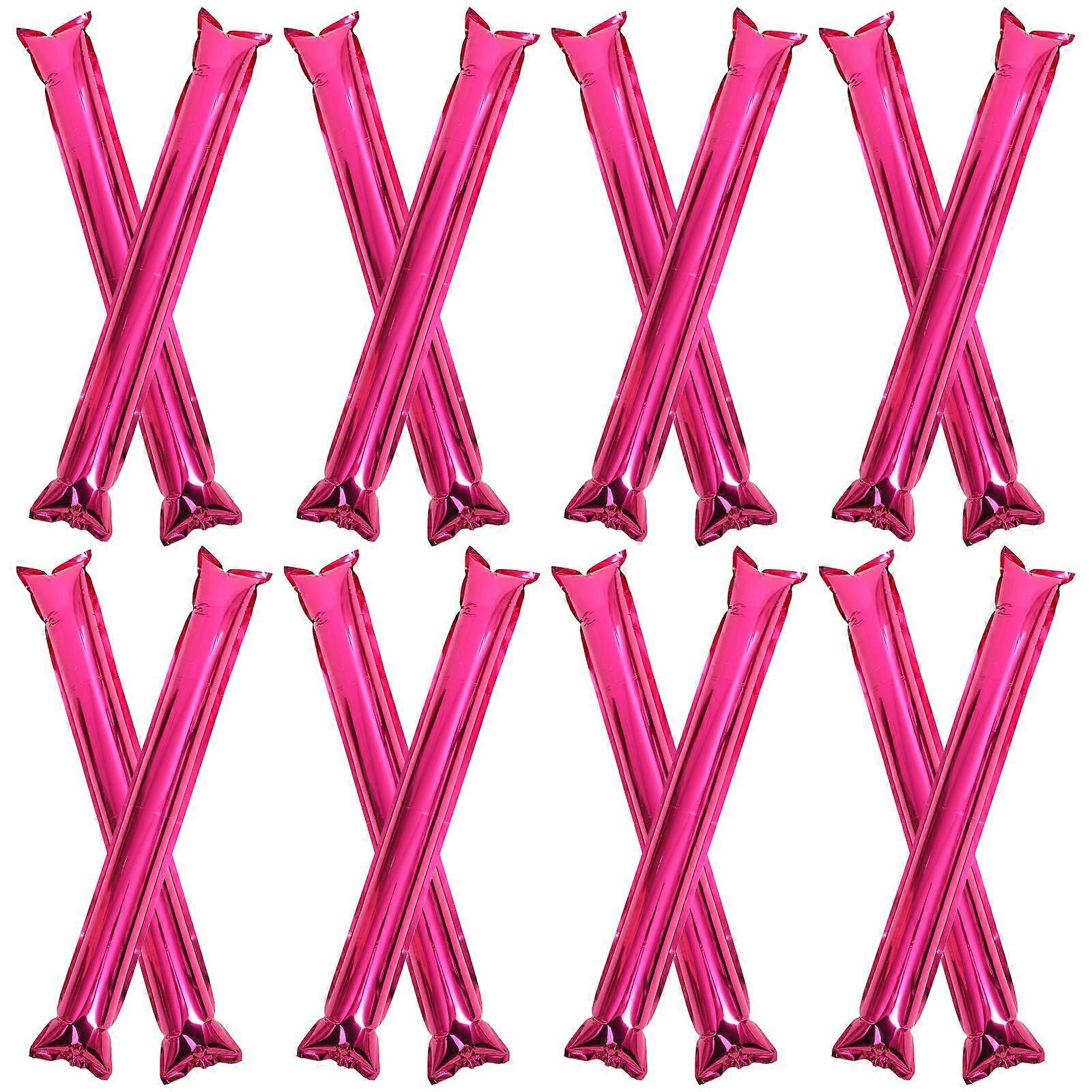 Inflatable Noisemaker Inflatable Cheering Sticks Props Cheerleading Concerts Pink 60.00X10.00X0.10CM Aluminum Foil 24Pcs