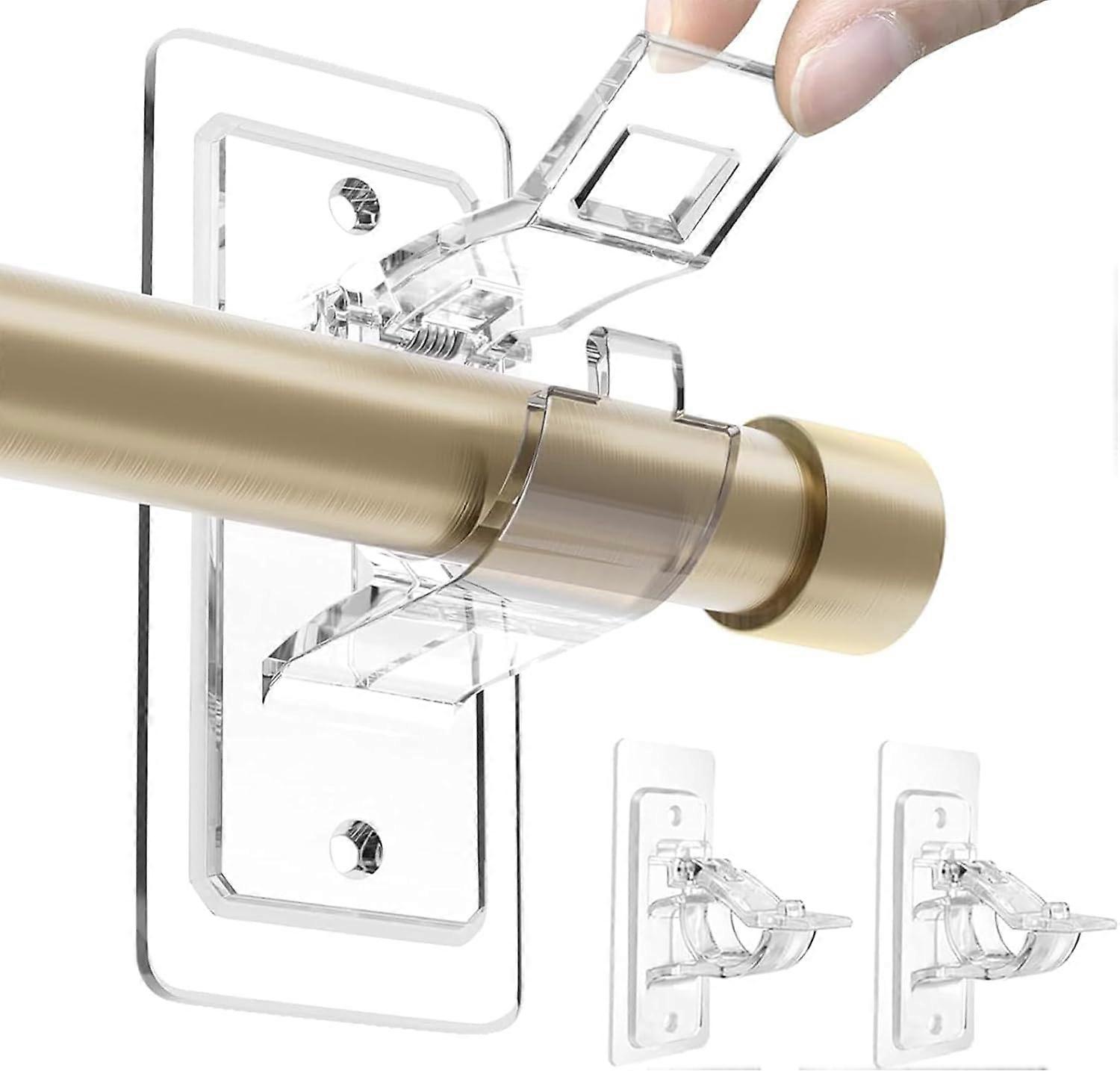 2-Piece Self-Adhesive Curtain Rod Brackets