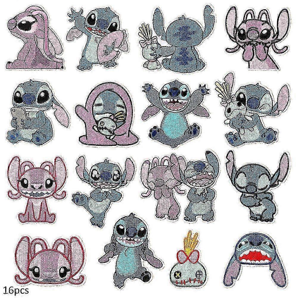 2025 Iron On Patches, 16pcs/set Stitch Embroidered Patches, Diy Sew Applique Repair Patch, Sew On/iron On Patch Suitable For Jacket, Jeans, Pants, Bac