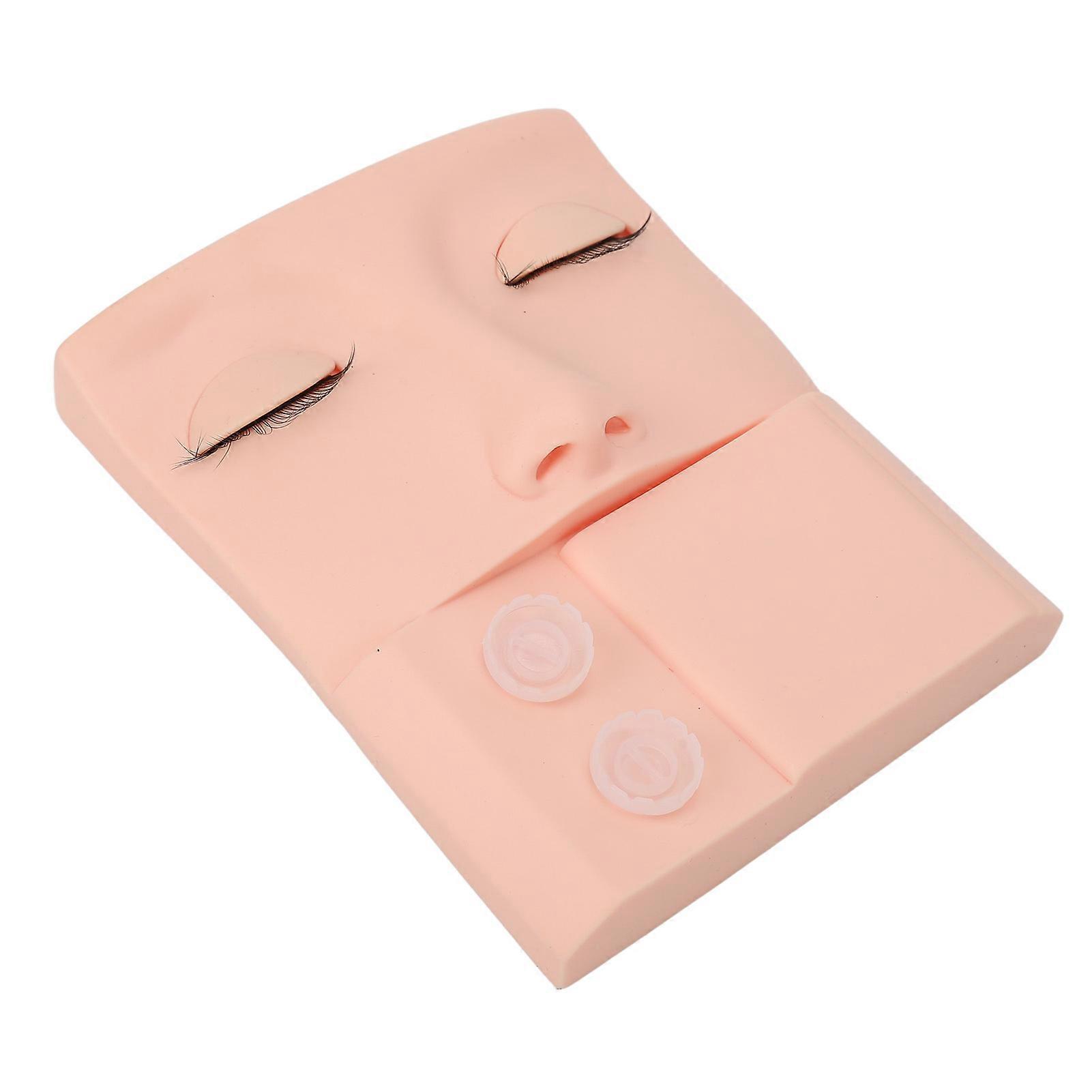 Lash Mannequin Head Replaceable Eyelid Eyelash Extension Practice Makeup Training PVC Pink