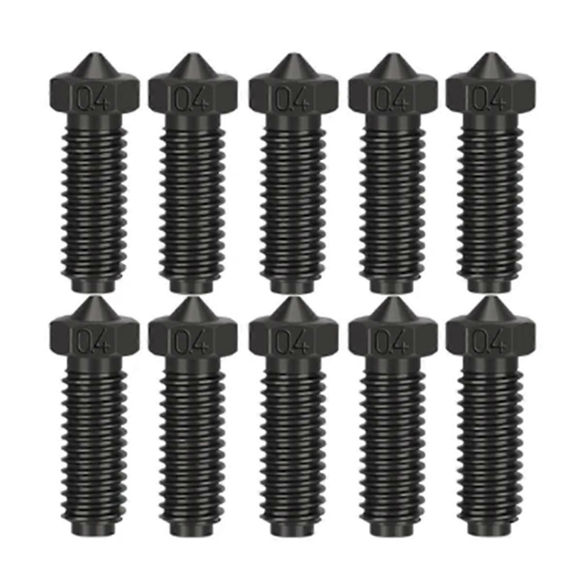 10 Pcs Hardened Steel Nozzles for 3D Printers - Replacement Parts for Precision Printing and Enhanced Performance