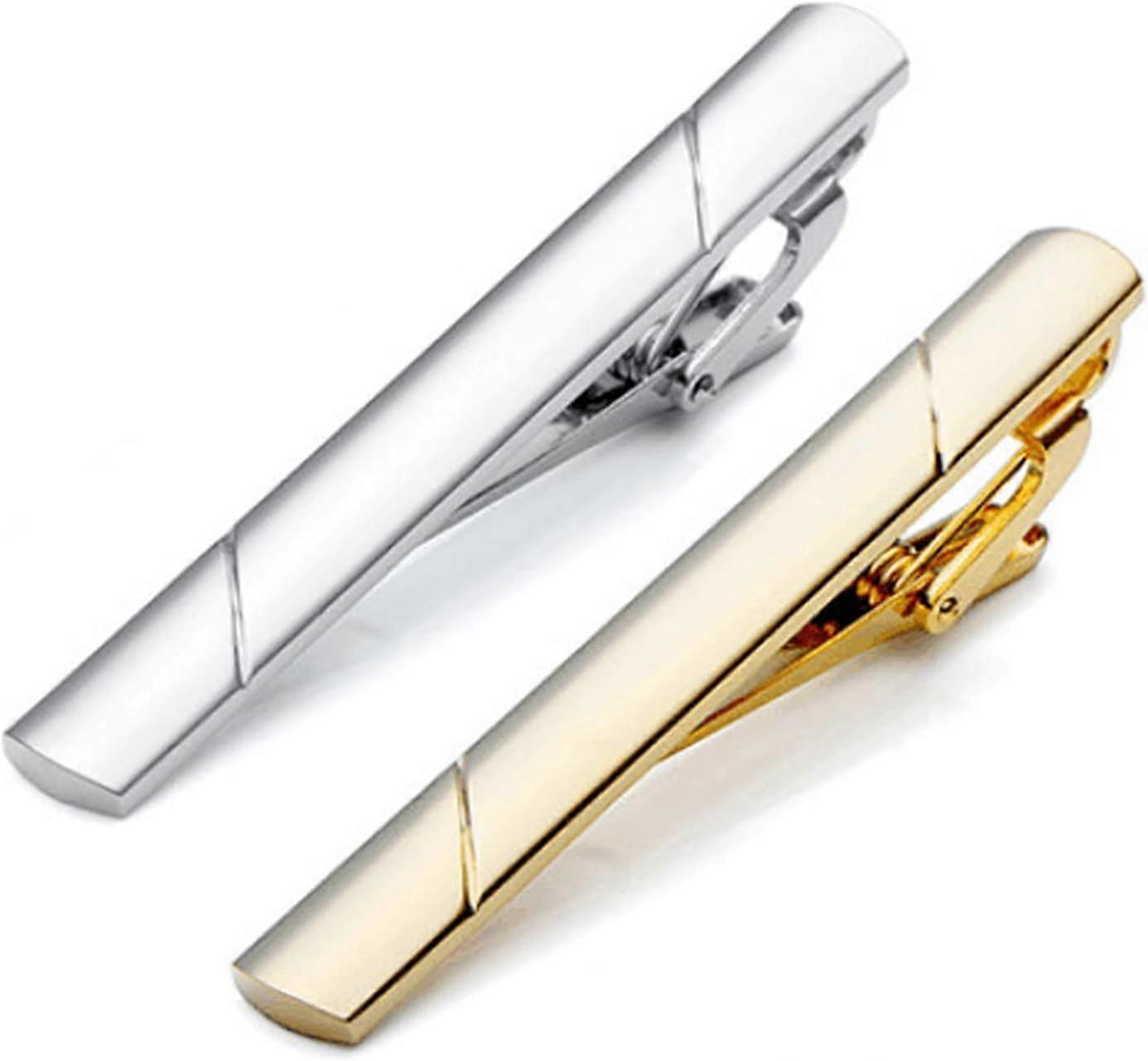 2pieces men's tie clip, copper tie clip, thin collar shirt clip set