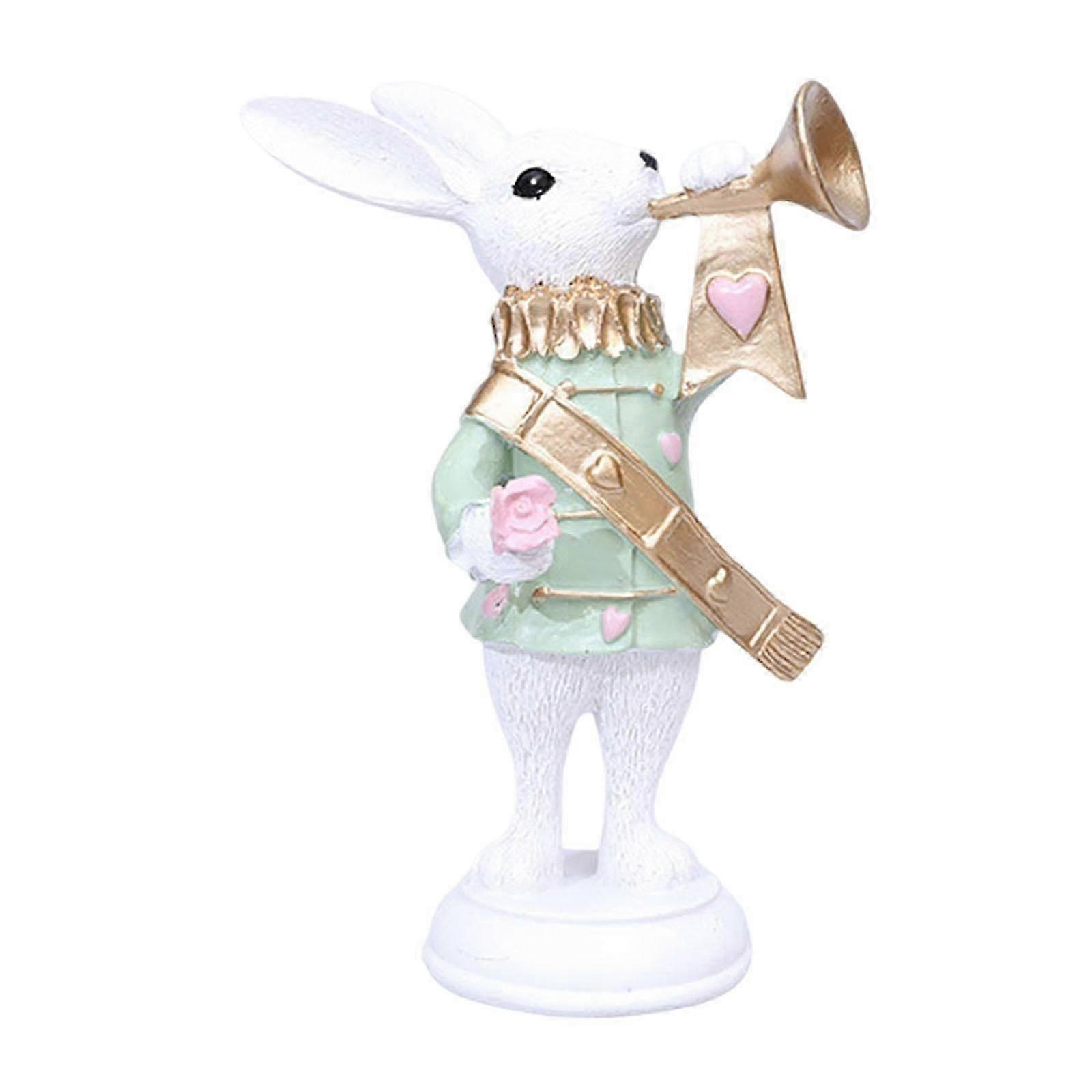 Easter Bunny Statue Realistic Cute Animal Figurine for Fireplace Party Shelf