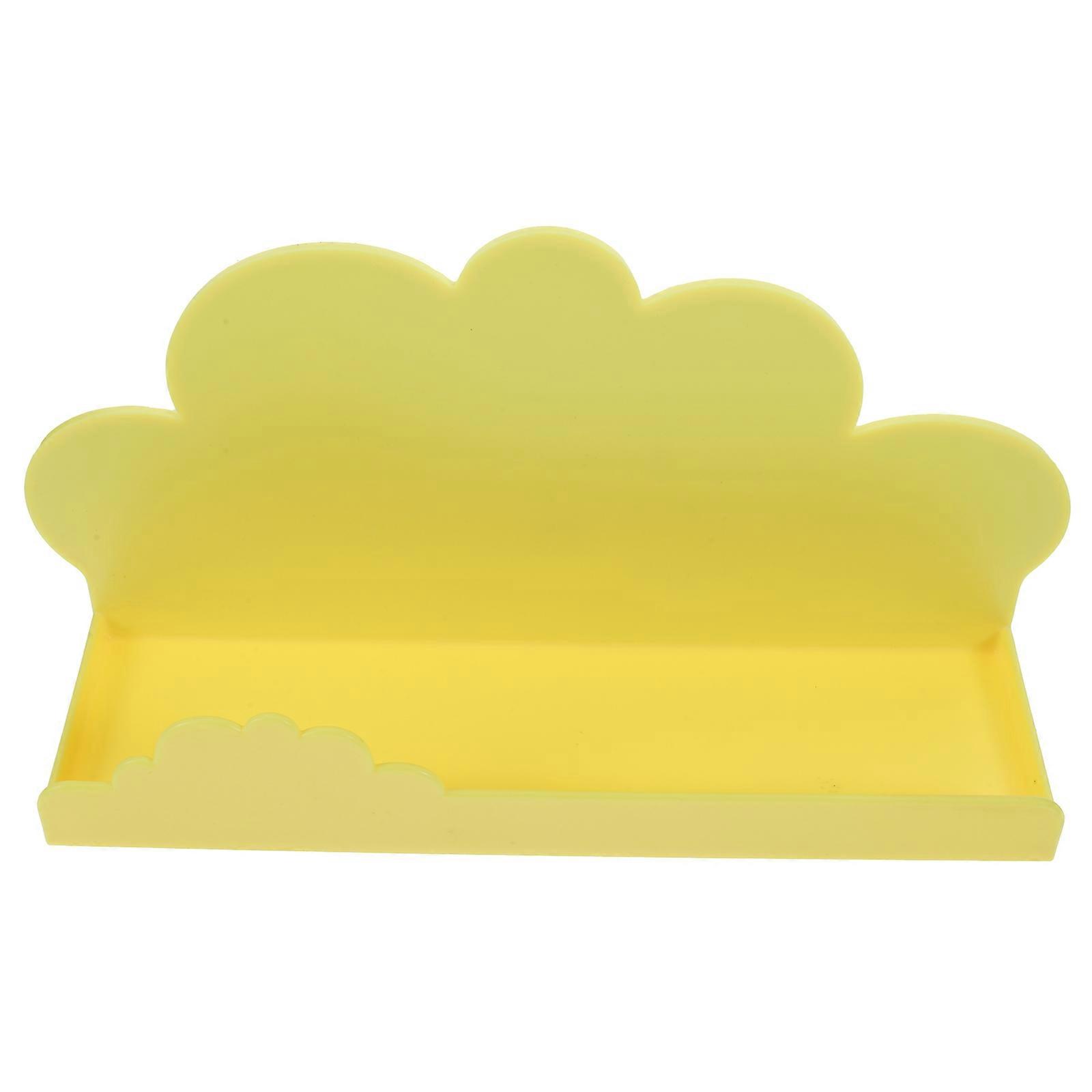 Magnetic Storage Rack Cloud Shaped Shelf Stationery Holder Home Use Yellow 17X15CM Practical Design 1Pcs
