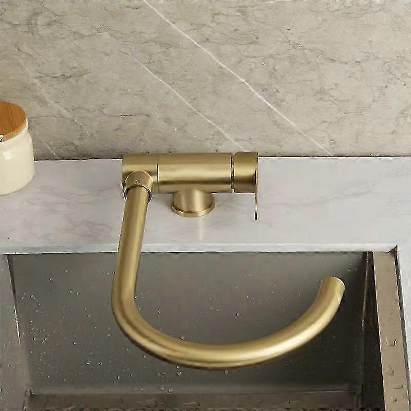 Space Saving Faucet for Small Kitchens - Foldable Brushed Gold Tap