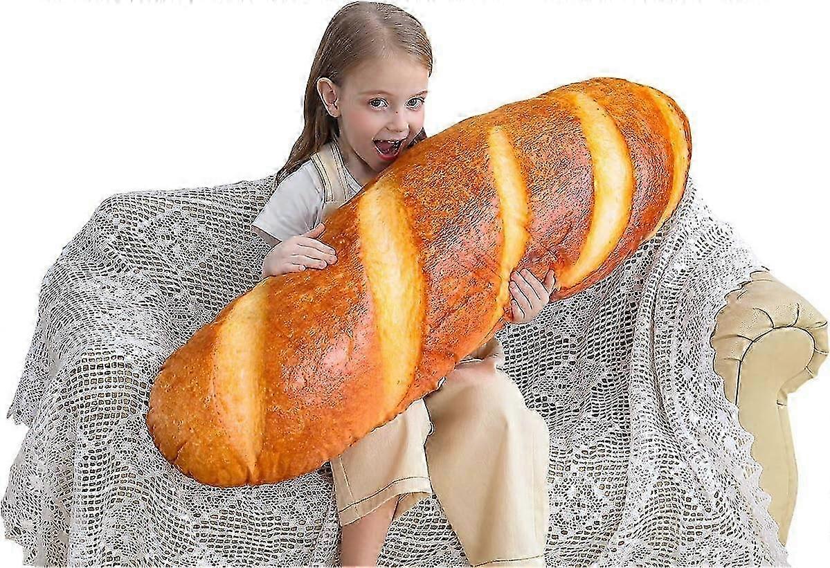 3D Simulation Soft Bread Shape Pillow - Funny Baguette Lumbar Cushion & Plush Stuffed Toy for Home Decor & Comfort