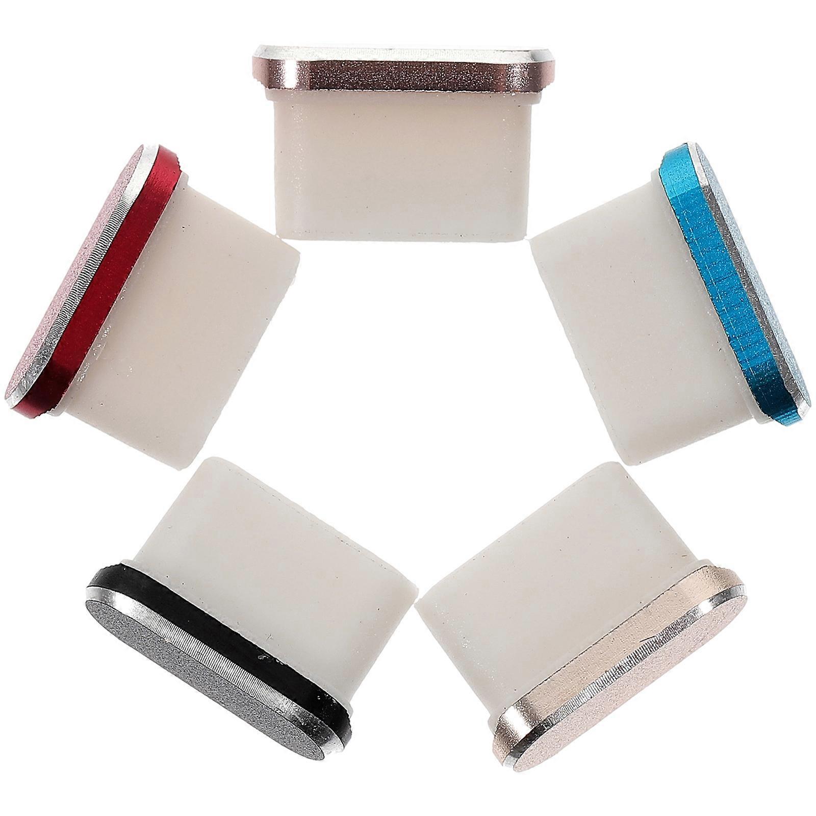 Mobile Phone Dust Plug Port Protector Assorted Color 0.5x1cm Port Stability 5Set